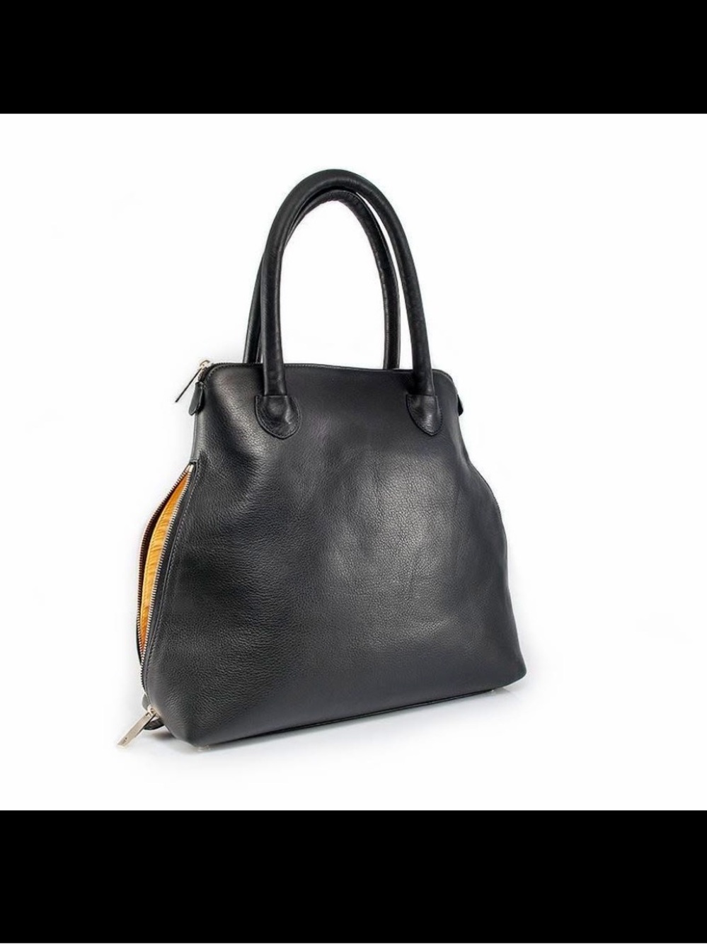Rare Oscar and Anna leather tote satchel with bottom compartment